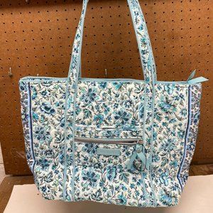 Vera Bradley Light Blue Floral Quilted Tote